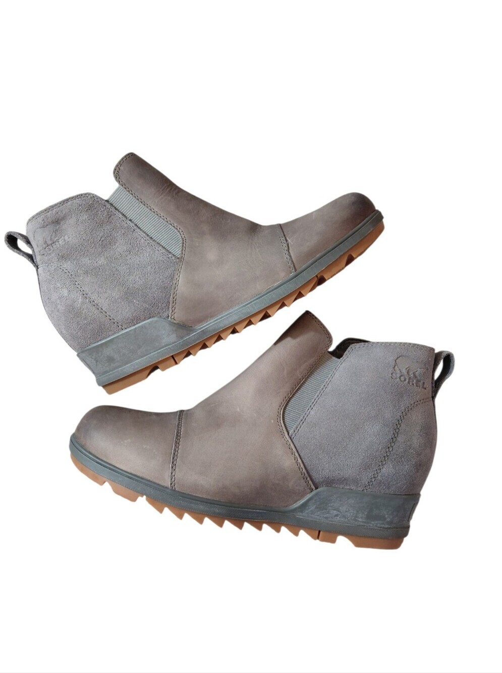 Sorel Women's Taupe Suede Chelsea Ankle Booties Size 9